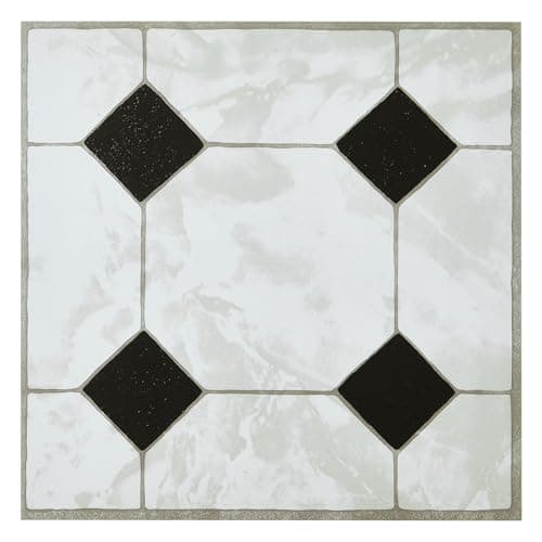 Image of INMOZATA 30pcs Peel and Stick Floor Tiles 12 x 12 inches Vinyl Flooring Marble Effect Self Adhesive Floor Tile Waterproof Stick on Floor Tiles for Bathroom Kitchen Living Room(Marble White 05)