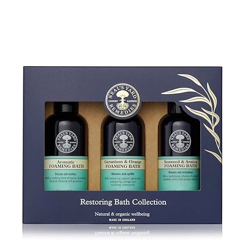 Image of Neal's Yard Remedies Restoring Bath Scents Collection, Gift Set of Bath Soak with Essential Oils, Vegan & Cruelty-Free, Pack of 3