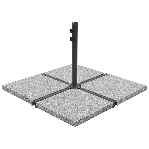 Image of qohoio Umbrella Weight Plate Granite 25 kg Square Grey-Granite Parasol Stand Base Heavy Duty Large Garden Parasols Umbrella Holder Stand For Sun Garden Shade