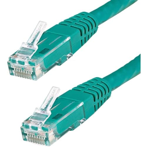 Image of StarTech 3ft CAT6 Ethernet Cable - Green CAT 6 Gigabit Ethernet Wire -250Mhz 100W PoE RJ45 UTP Molded Network Patch Cord with Strain Relief (C6PATCH3GN)