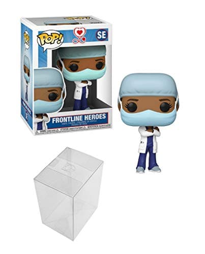 Image of Funko Pop! Heroes: Front Line Worker- Female Hospital Worker #2 Bundle with 1 PopShield Pop Box Protector