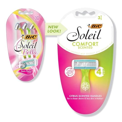 Image of BIC Soleil Bella Sun-Twist Scented Women's 4 Blade Disposable Razor, 3-Count