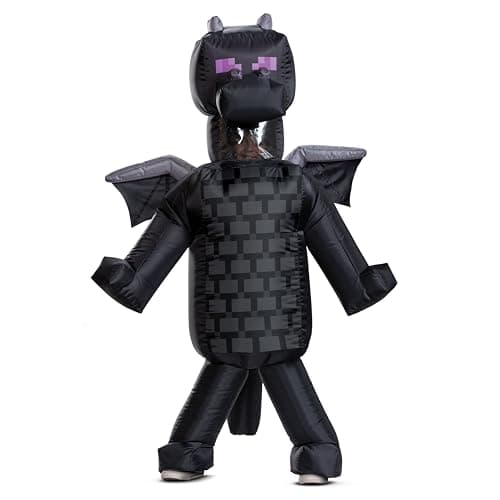 Image of Disguise Minecraft Ender Dragon Inflatable Costume for Kids, Officially Licensed, Inspired by Iconic Pixel Game, Easy to Wear Inflatable Design, Ideal for Halloween and Carnival, One Size