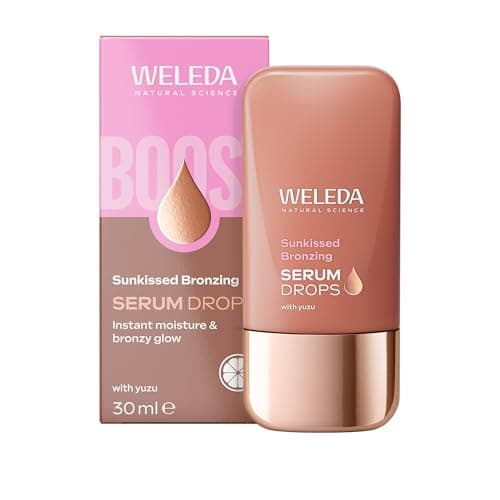 Image of Weleda Sunkissed Bronzing Face Serum Drops with Yuzu, Facial Serum for Instant Moisture & Bronzy Glow, Certified Natural, Vegan, 30ml