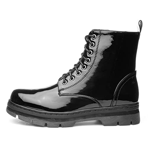 Image of Lilley Monica Womens Black Patent Zip Up Boot - Size 3 UK - Black