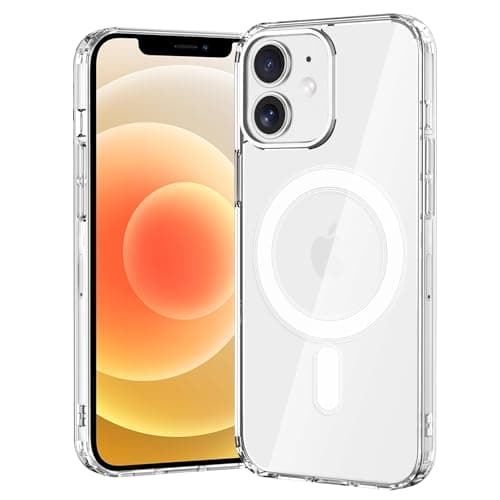 Image of gueche Magnetic for iPhone 12 mini and 13 mini Case Clear, Compatible with MagSafe, Anti-Yellowing Protective Shockproof Bumper Phone Case cover Clear - Transparent