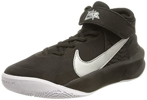 Image of NIKE Team Hustle D 10, Tennis Shoe, Black/Metallic Silver-Volt-White,