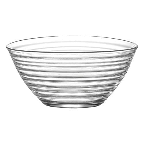 Image of 1x Clear 23cm Derin Glass Serving Bowl - Large Kitchen Pasta Salad Fruit Party Platter Food Dip Snack Dishes Set - By LAV