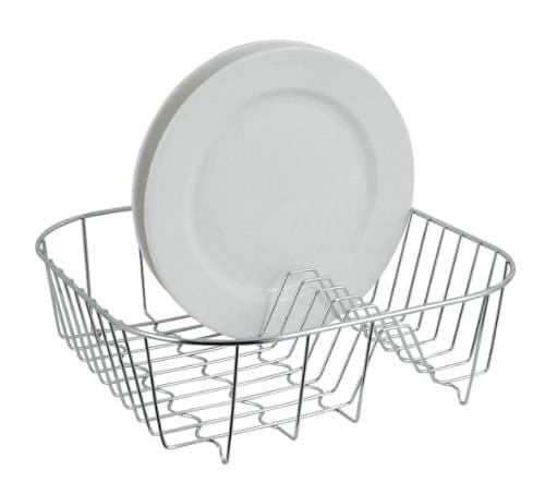 Image of Premier Housewares 9 Plate Dish Drainer Rack Stainless Steel Draining Board Rack Cutlery Drainer Chrome Finishing Kitchen Drainer Rack Dish Rack, Silver, H10 x W34 x D34cm