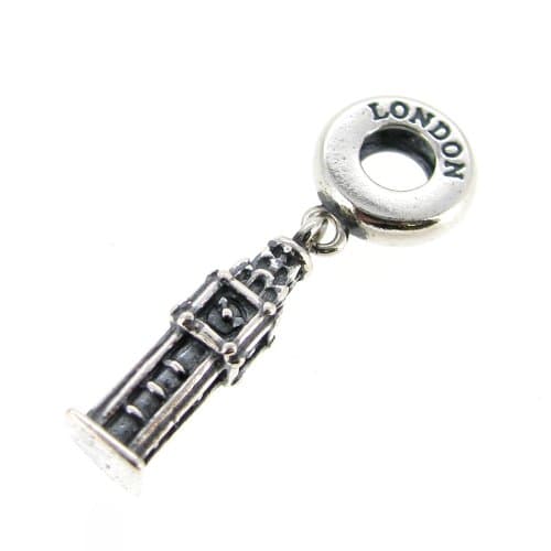 Image of TCC Sourcing 925 Sterling Silver London Big Ben Clock Tower Dangle Bead Travel For European Charm Bracelets