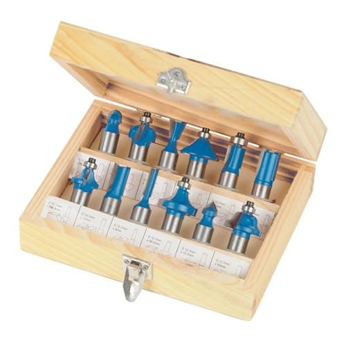Image of Silverline 763555 1/2" TCT Router Bit Set 12pce 1/2",BLUE