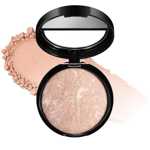 Image of Light Beige Pressed Powder Foundation for Mature Skin - Full Coverage Face Powder & Long-Wear Matte Finish - Buildable Medium to Full Coverage Compact Makeup with Shine Control & Travel-Friendly