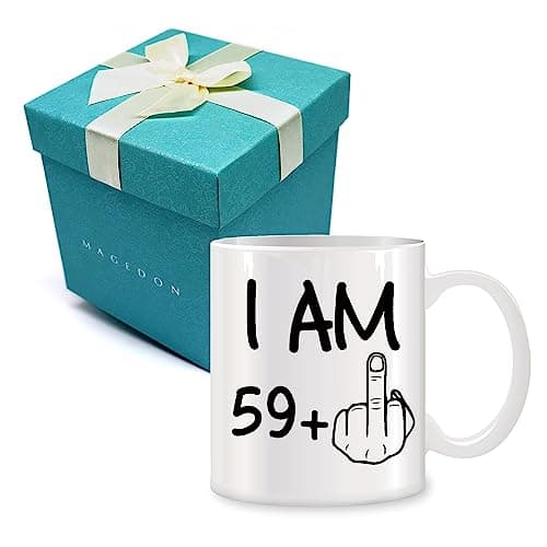 Image of MAGEDON 60th Birthday Gifts for Men Women, 60 Years Old Gifts Presents for Dad, Mum, Grandad, Grandma, Husband and Wife - Funny 60 Years Old Coffee Mug Present