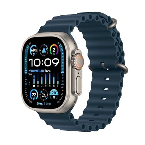 Image of Apple Watch Ultra 2 [GPS + Cellular, 49MM] Titanium Case with Blue Ocean Band - One Size(Renewed)
