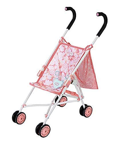 Image of Zapf Creation Baby Annabell Active Stroller with Bag for 43 cm Doll - Easy for Small Hands, Creative Play Promotes Empathy and Social Skills, For Toddlers 3 Years and Up - Includes Handy Net Bag