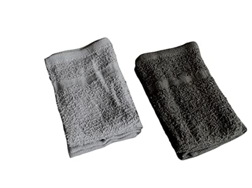 Image of Face Cloth Flannels Pack Of Two Colour Greys (Slate Silver)