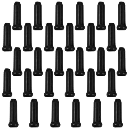 Image of 30pcs Bike Cable Ends, Alloy Brake Cable End Caps, Road Mountain Bikes Brake Tips Crimps, Gear Ferrules for Bicycle Brake Cable Shifter (Black)