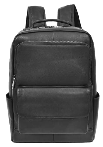 Image of Real Leather Backpack Casual Large Size Laptop Rucksack Clifton Black