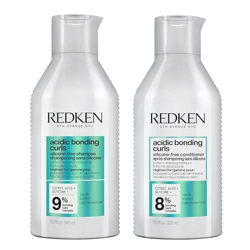 Image of REDKEN Acidic Bonding Curls Shampoo and Conditioner Set, Bond Repair, Damaged Curly & Coily Hair, Sulphate-Free to Gently Cleanse, Silicone-Free for Lightweight Curls