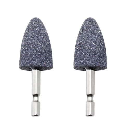 Image of 2 Pcs Hexagonal Handle Brown Corundum Grinding Stone,Cone Drill Sanding Attachment,Small Grinding Wheel Head Mounted Points Polishing Tool,for Rotary Tool Drill Polishing Deburring