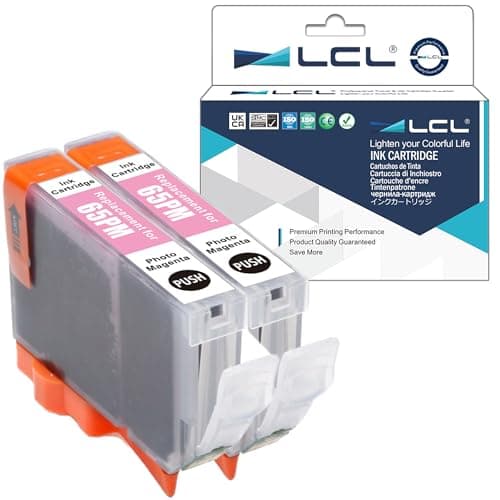 Image of LCL CLI65 CLI-65 Ink Cartridge Compatible for Canon CLI65 CLI-65 PM CLI-65PM Replacement for Canon PIXMA PRO-200 (2-PACK Photo Magenta)