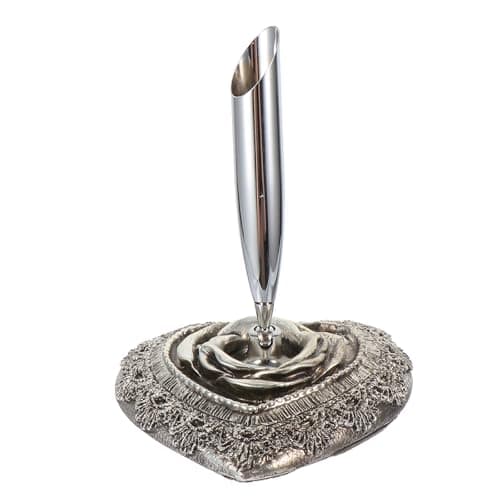 Image of YARNOW Creative Quill Pen Holder with Silver Metal and Resin Material, Practical Pen Storage Stand for Desk Organisers, for Birthday and Christmas