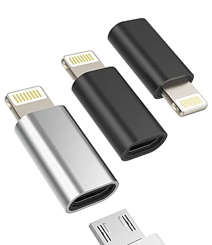 Image of Micro USB Female to Lightning Male Adapter(3 Pack)Android Charging Cable Port Compatible for Apple Ipad Air iPhone 11 12 13 14 Pro Max Mini Xs Se 7 6 X 8 Plus Charge Cord Connector Charger Converter