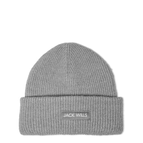 Image of Jack Wills Unisex Rib Knitted Beanie Grey Marl Mens