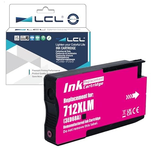 Image of LCL 712 712XL Magenta high capacity 29-ml Ink Cartridge Replacement for HP 712 3ED68A DesignJet T650 T630 T250 T230 T210 & Studio Large Format Plotter Printers (1-Pack)