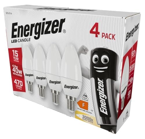 Image of Energizer Led Candle 5.5W 40W Screw Bulbs 4 Pack (Warm White, E14), (ENGS14330)