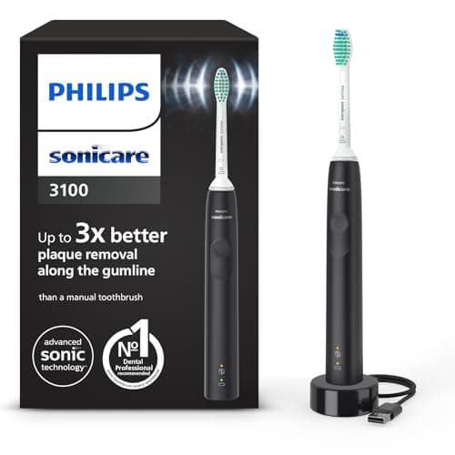 Image of Philips Sonicare 3100 Series Electric Toothbrush, Sonic Toothbrush, Pressure Sensor and Timer, Black, HX3671/14