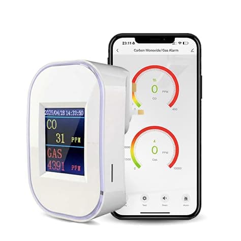 Image of WiFi Smart Carbon Monoxide & Natural Gas Detector, 2 in 1，Plug-in, CO Gas Leak Alarm for Natural Gas, LPG, Methane, Propane & Butane, App Monitoring & LED Display， EN50291 & EN50194 Certified