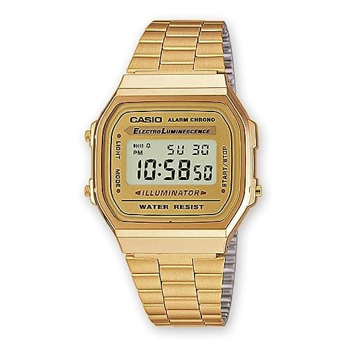 Image of Casio Watch A168WG-9EF Unisex Gold Steel Calendar Watch