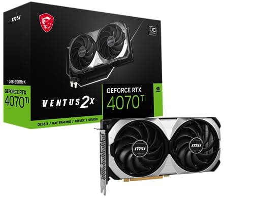 Image of msi Gaming GeForce RTX 4070 Ti 12GB GDRR6X 192-Bit HDMI/DP Nvlink TORX Fan 4.0 Ada Lovelace Architecture Graphics Card (RTX 4070 Ti Ventus 2X 12G OC), Black