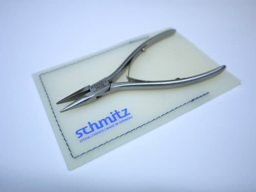 Image of Snipe Nose Pliers 4.3/4'' | schmitz 4211FP00-RF | Short, Straight and Serrated Jaws | INOX - Stainless Steel | Box Joint for Professionals | Made in Germany - Solingen