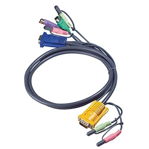Image of Aten Cable 5m PS/2 KVM Cable, 5 m, Black, 2L-5305P (PS/2 KVM Cable, 5 m, Black, 15-HDB, 2x3.5mm, 2xPS/2, SPHD-15, 2x3.5mm)