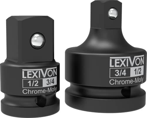 Image of LEXIVON Impact Socket Adapter Set (2 pcs) 1/2 Female to 3/4 Male Increaser | 3/4" Female to 1/2" Male Reducer, Made of Premium Quality Chrome Vanadium Steel, Fully Impact Rated (LX-403)
