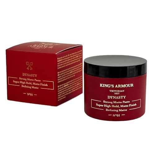 Image of King's Armour Dynasty No1 Strong Matte Hair Styling Wax 110 ml- Premium Strong Hold Matte Hair Paste for Men - High Control & Texture - Elite Styling for Bold Hairstyles