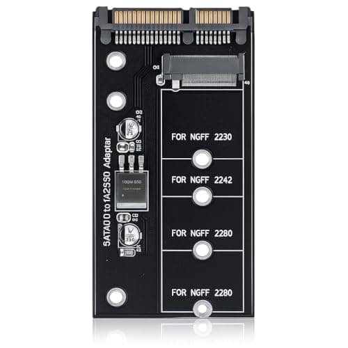 Image of diybits M2 SATA to 22-Pin SATA III Adapter for SATA-Based NGFF M.2 Key B/B + M 2280 2260 2242 2230mm M.2 Super Speed 6Gbps SSD to SATA Card Converter (Black)