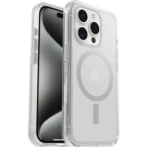 Image of OtterBox Symmetry Clear for MagSafe Case for iPhone 15 Pro, Shockproof, Drop proof, Protective Thin Case, 3x Tested to Military Standard, Clear, No Retail Packaging