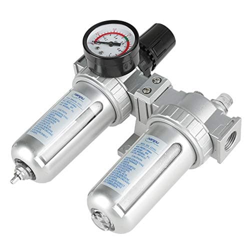Image of Air Filter Regulator Moisture Trap Compressor 1/2" Moisture Oil Water Separator Air Compressor Filter Trap Separator for Air Tool System Kit with Pressure Gauge.