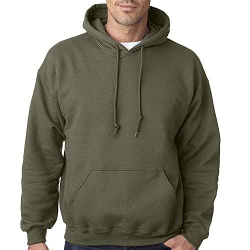 Image of Stars and Stripes Plain Army Hooded Sweatshirt - Military Green Medium