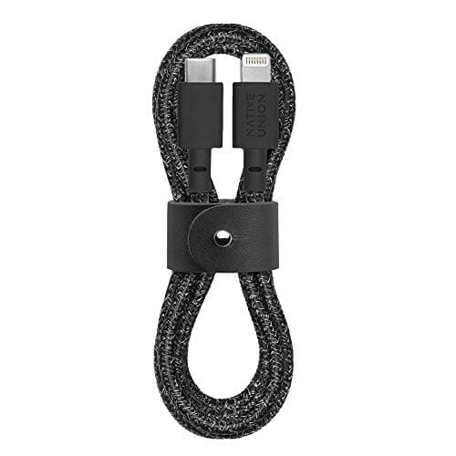 Image of Native Union Belt Cable USB-C to Lightning - 1.2m (4ft) Ultra-Strong Reinforced Charging Cable with Leather Strap [MFi Certified] Compatible with iPhone 14, iPhone 13 and earlier (Cosmos)