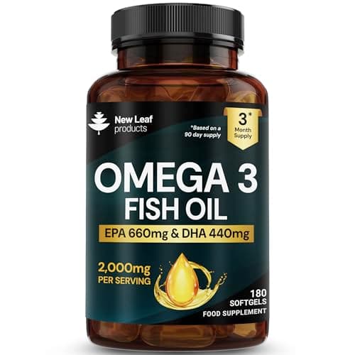 Image of Omega 3 Softgels 660mg EPA & 440mg DHA High Strength 2000mg - 180 Softgel Omega 3 Fish Oil Capsules for 3 Months of Supply, Fish Oil Omega 3 Supplements