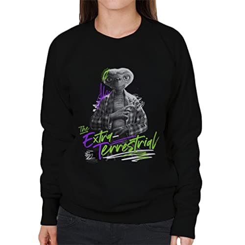 Image of All+Every E.T. The Extra Terrestrial Retro Signature Women's Sweatshirt Black