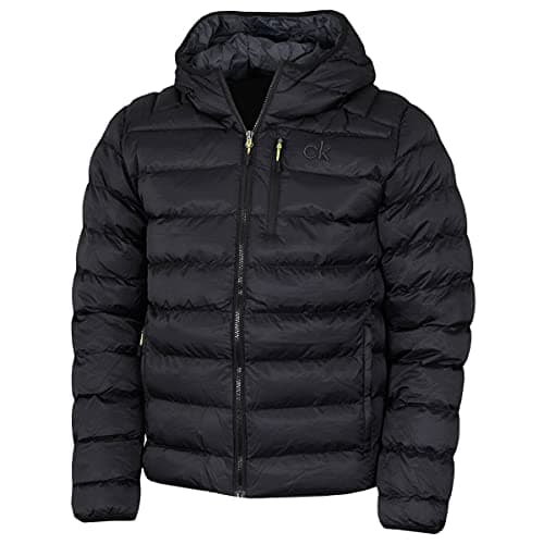 Image of Calvin Klein Mens Woven Jacket - Black/Lime - XXL