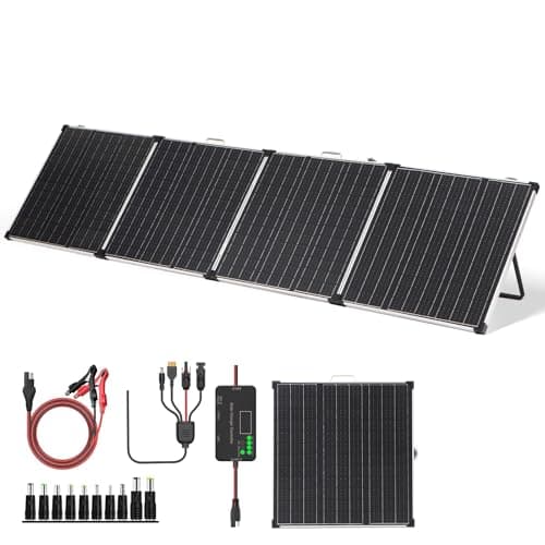 Image of Panana 220W Foldable Solar Panel 18V Portable Monocrystalline Solar Suitcase with SAE Connector Kit, Charge Controller, Mount Bracket for Camping RV Caravan Boat Off Grid Power