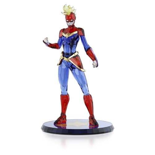 Image of Swarovski Marvel Captain Marvel Figurine, Multicolored Crystals with Lacquered Metal Accents, Part of the Marvel Collection