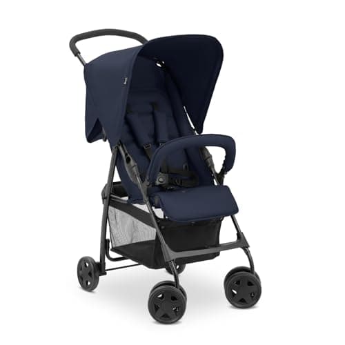 Image of hauck Sport, Dark Blue, Super Light Travel Buggy, 5.9 kg, with Reclining Function for Children from Birth to 15 kg, Small Foldable, Large Shopping Basket up to 3 kg