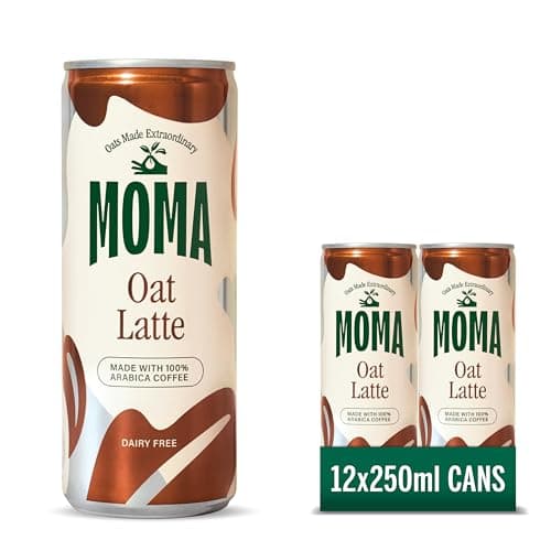 Image of MOMA Iced Coffee Oat Latte, 12 x 250 ml Cans Multipack, Made with Oats & Arabica Beans, Preservative Free, Vegan, Dairy Free, Ready To Drink